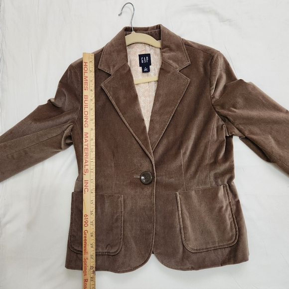 Women's GAP  Mocha Mousse Brown Velvet Blazer size 4 - Picture 7 of 7